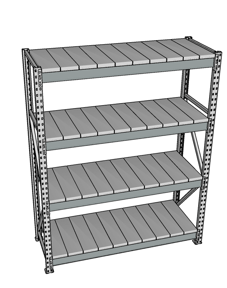 Стеллаж грузовой СГР 2500x1200x600 4 полки (металл) купить в Североморске Стеллаж грузовой СГР 2500x1200x600 4 полки (металл) купить в Североморске