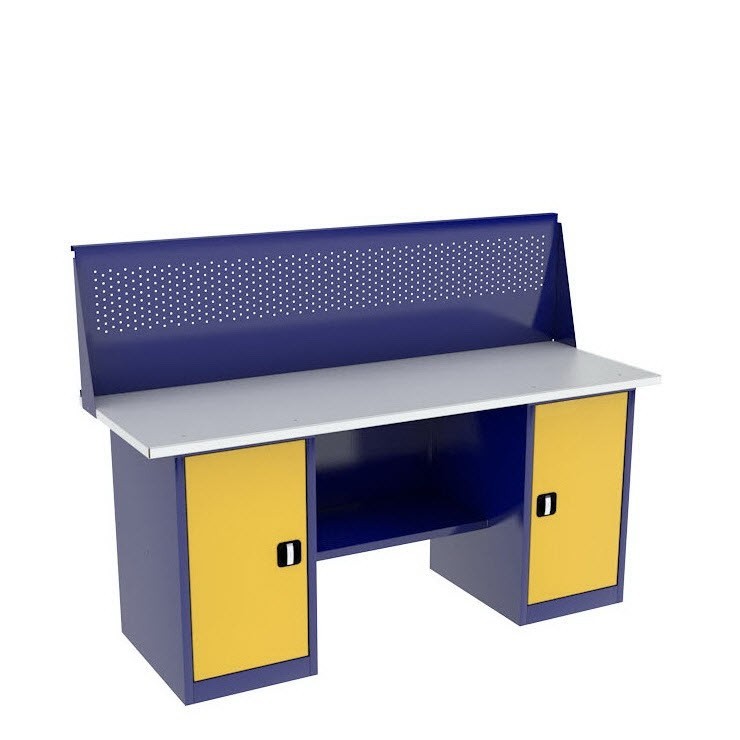 Верстак двухтумбовый ВП-5/1,6 с экраном купить в Североморске Верстак двухтумбовый ВП-5/1,6 с экраном купить в Североморске