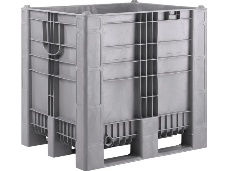 BoxPallet 1200х1000х1140 сплошной, на 3-х полозьях серый купить в Североморске