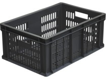 Ящик 600х400х250 с перфорацией чёрный Ящик 600х400х250 с перфорацией чёрный