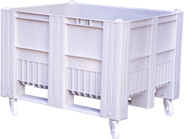 BoxPallet 1200x1000x900 мм сплошной на колесах серый купить в Североморске