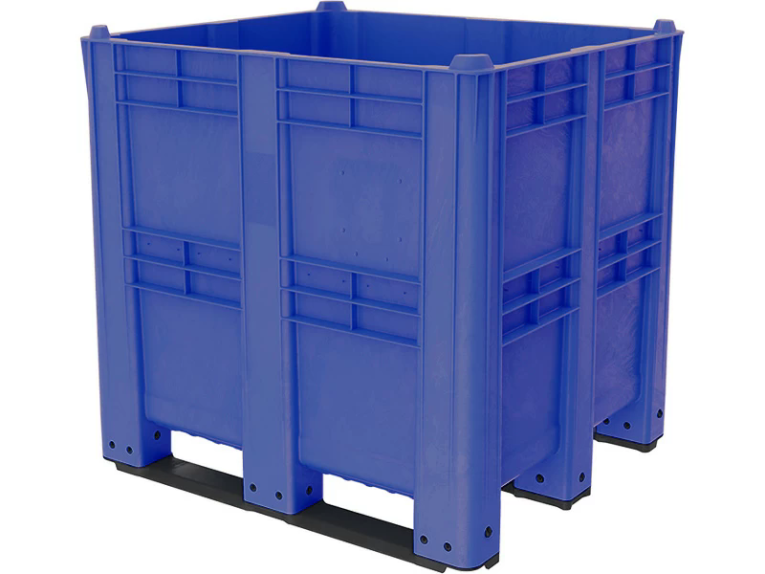 BoxPallet 1300х1150х1250 сплошной, на 3 полозьях синий купить в Североморске BoxPallet 1300х1150х1250 сплошной, на 3 полозьях синий купить в Североморске