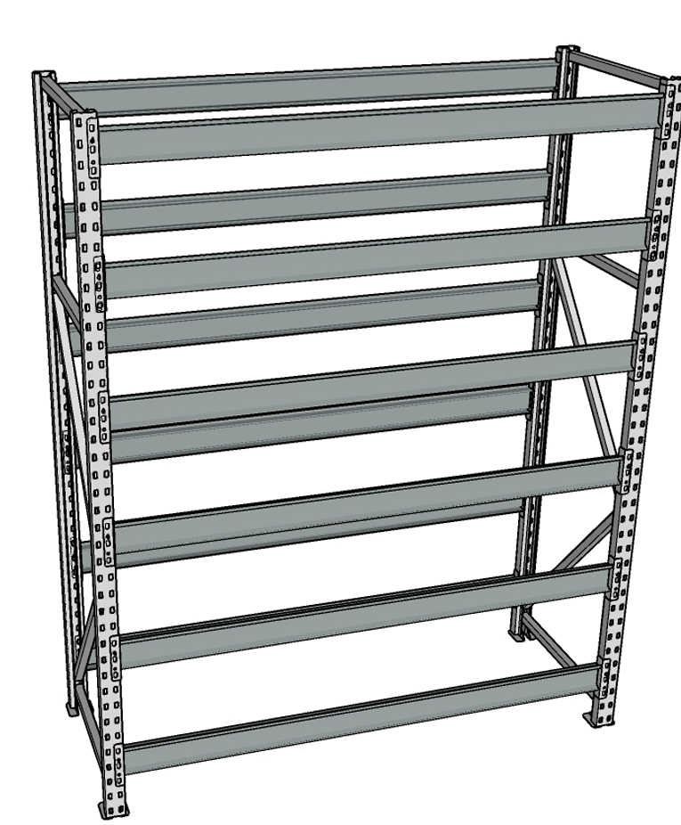 Стеллаж грузовой СГР 2500x2100x400 6 полок (без настила) купить в Североморске