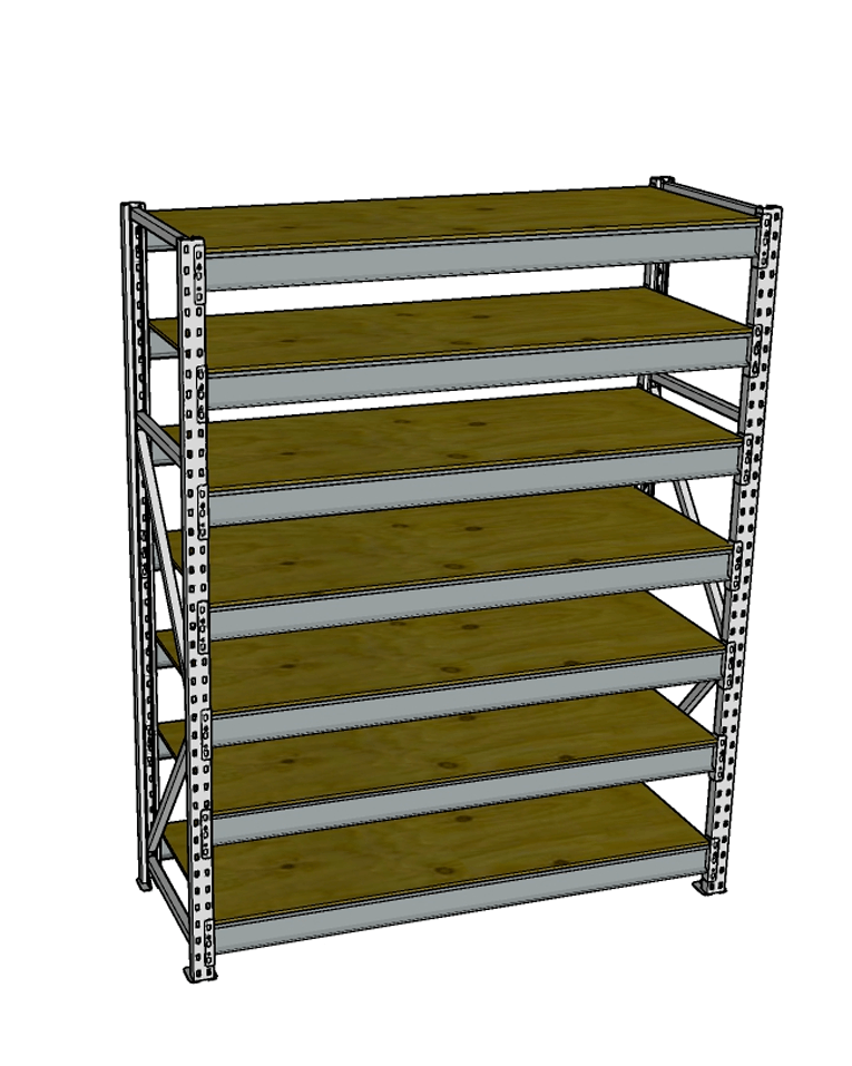 Стеллаж грузовой СГР 2500x2100x800 7 полок (фанера) купить в Североморске
