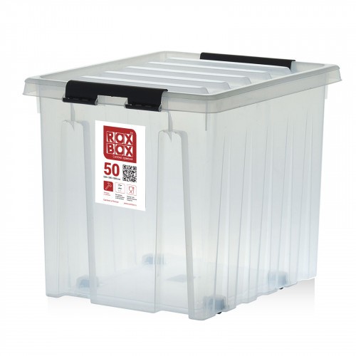 Контейнер Rox Box Original 50 (500х390х390 мм с крышкой и клипсами, на роликах, прозрачный) купить в Североморске Контейнер Rox Box Original 50 (500х390х390 мм с крышкой и клипсами, на роликах, прозрачный) купить в Североморске
