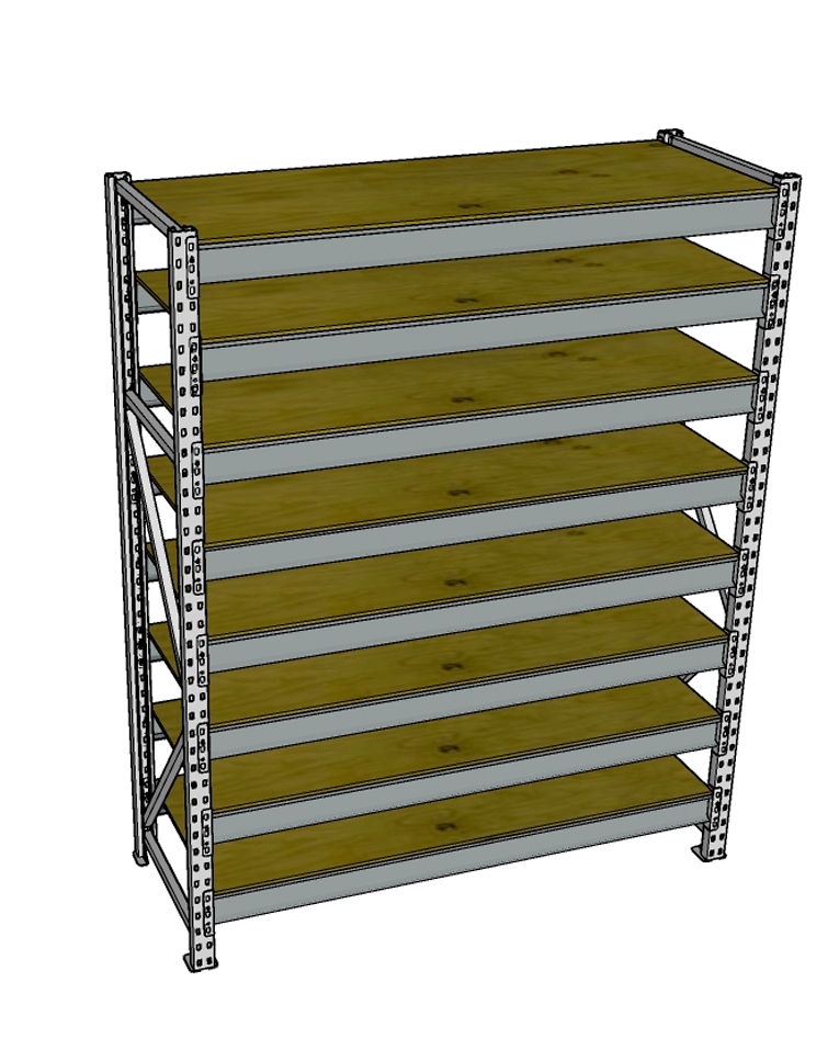 Стеллаж грузовой СГР 2500x900x600 8 полок (фанера) купить в Североморске