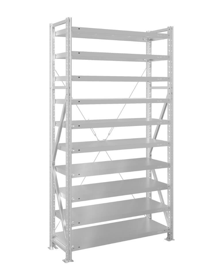 Стеллаж MS U 2000x1200x600 10 полок (400 кг, металл) купить в Североморске