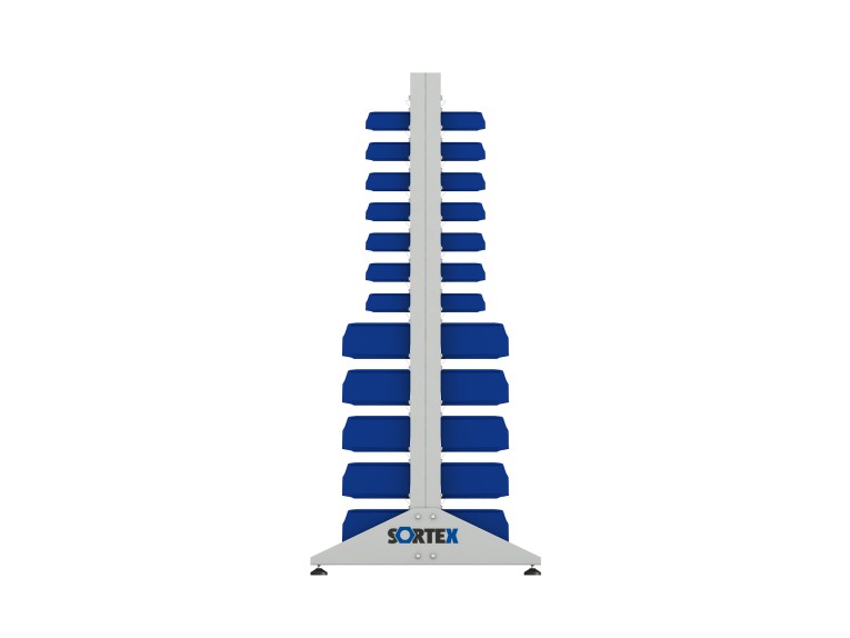 Стеллаж для пластиковых лотков SORTEX двухсторонний 1800x1000x800.04 купить в Североморске Стеллаж для пластиковых лотков SORTEX двухсторонний 1800x1000x800.04 купить в Североморске