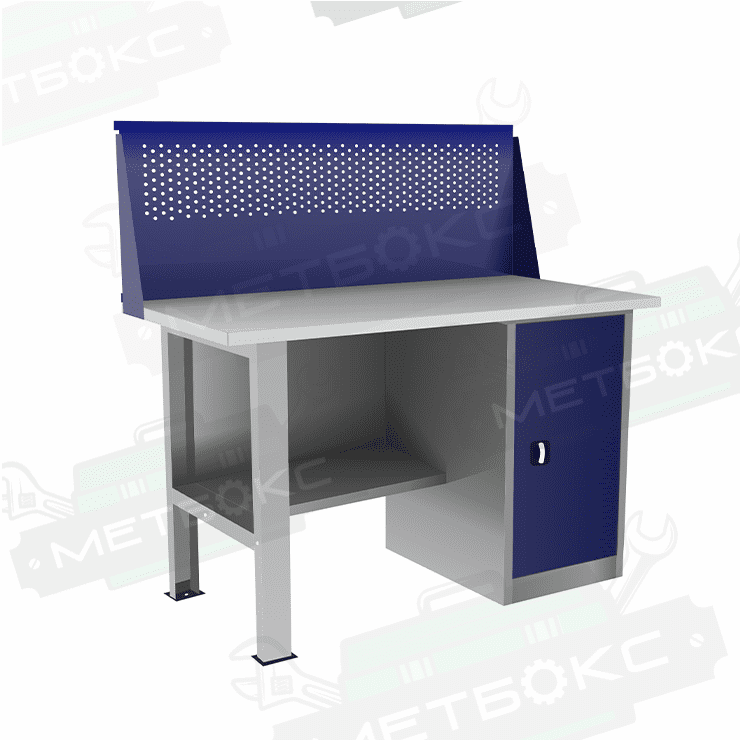 Однотумбовый слесарный верстак ВП-2/1,2 с экраном купить в Североморске Однотумбовый слесарный верстак ВП-2/1,2 с экраном купить в Североморске