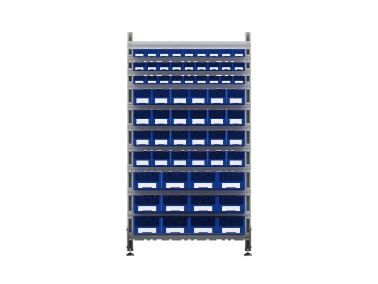 Стеллаж для пластиковых лотков SORTEX односторонний 1800x1000x450.05 купить в Североморске Стеллаж для пластиковых лотков SORTEX односторонний 1800x1000x450.05 купить в Североморске