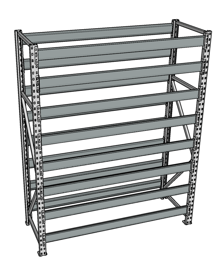 Стеллаж грузовой СГР 2500x1800x400 8 полок (без настила) купить в Североморске Стеллаж грузовой СГР 2500x1800x400 8 полок (без настила) купить в Североморске