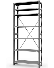Стеллаж ТСУ 1800x1000x500 7 полок (300 кг, перф) Стеллаж ТСУ 1800x1000x500 7 полок (300 кг, перф)
