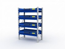 Стеллаж с выкатными платформами S-HEAVY 1000/1300 (4 яруса хранения) Стеллаж с выкатными платформами S-HEAVY 1000/1300 (4 яруса хранения)