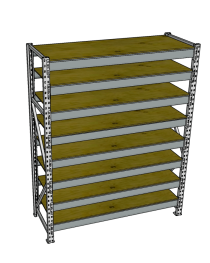 Стеллаж грузовой СГР 2000x1800x800 8 полок (фанера) Стеллаж грузовой СГР 2000x1800x800 8 полок (фанера)