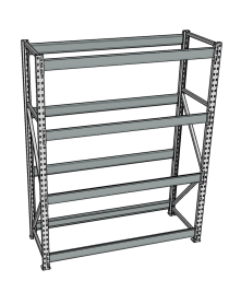 Стеллаж грузовой СГР 2500x1800x1000 4 полки (без настила)