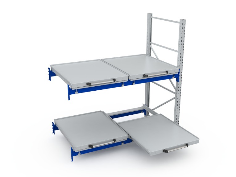 Стеллаж с выкатными платформами S-HEAVY 500 (2 яруса хранения) купить в Североморске