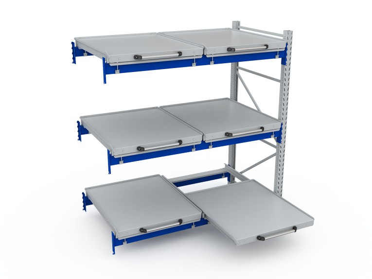 Стеллаж с выкатными платформами S-HEAVY 500 (3 яруса хранения) купить в Североморске