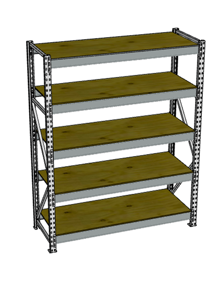 Стеллаж грузовой СГР 2000x900x400 5 полок (фанера) купить в Североморске