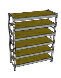 Стеллаж грузовой СГР 2500x1200x400 6 полок (фанера)